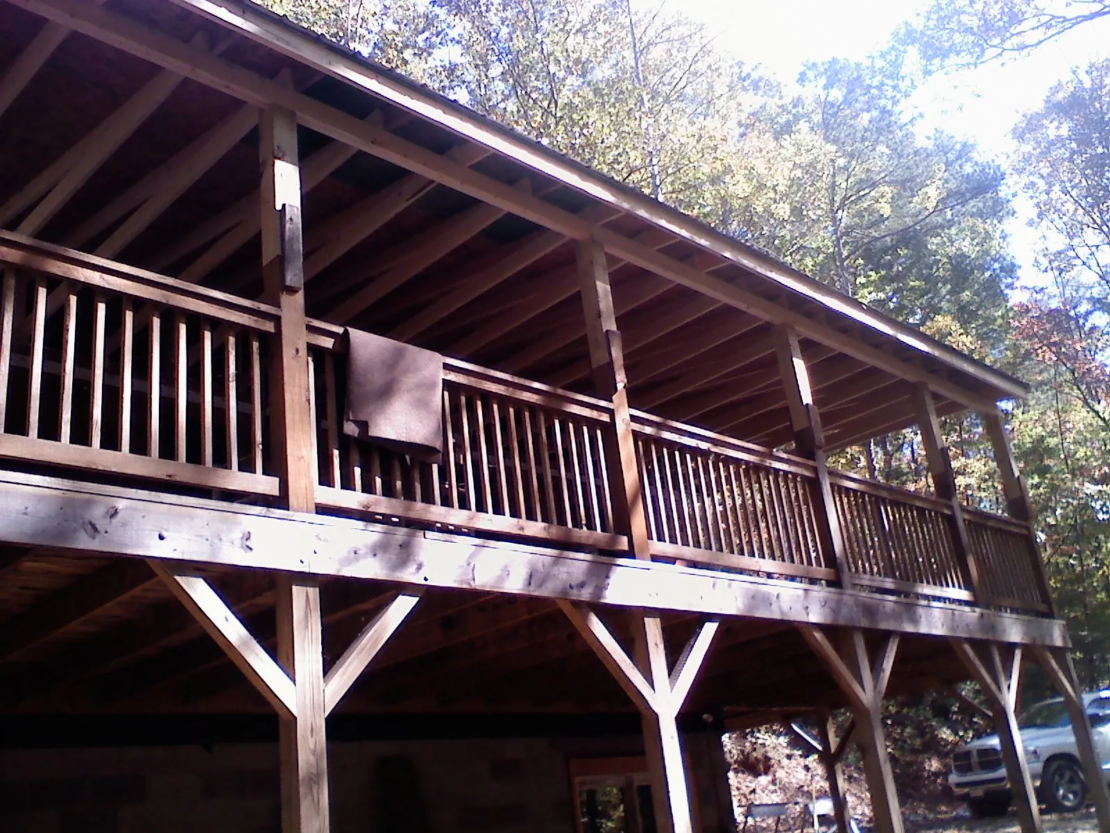 Timber framing under a new elevated porch and deck — Roof Leak Repair in Edwall by Roofing Brothers